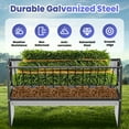 thumbnail image 3 of Cattle Hay Feeder, Food Grade Surface, 35+25 Gal Dual Chambers, Galvanized Steel Livestock Bowl, Hay Feeder, For Sheep, Goat, Farm​, 3 of 7