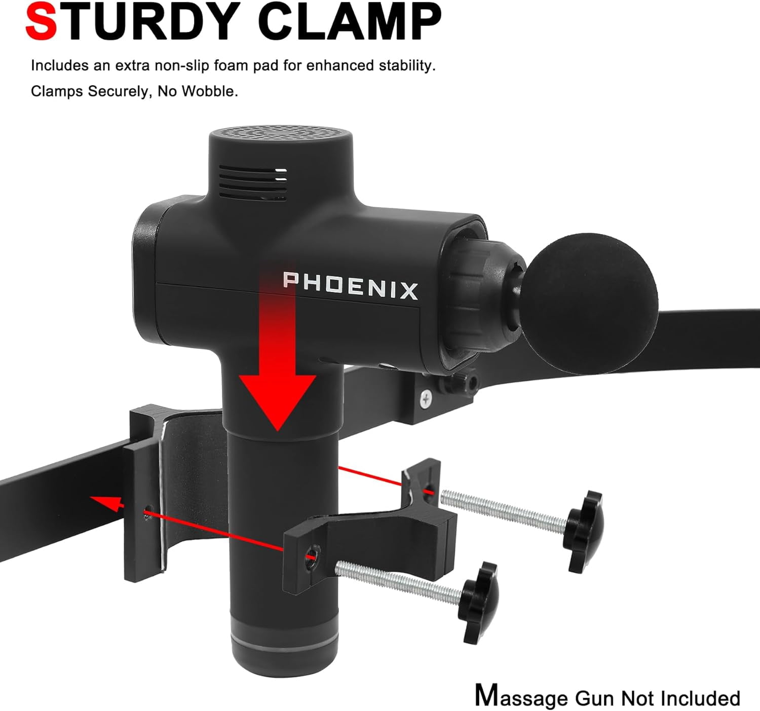 Upgraded Massage Gun Holder with Extension Handle for Deep Tissue Back Pain Relief and Full Body Muscle Recovery