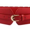 thumbnail image 3 of Women Wide Stretchy Belt PU Leather with Buckle Waist Seal Belt for Jumpsuit Red, 3 of 8