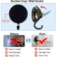 thumbnail image 4 of Suction Cup Hooks Heavy Duty Vacuum Suction Shower Hooks Glass Suction Cup Hooks Bathroom Robe Hooks Reusable, No Hole Punched, for Garland Decoration (Bronze, 6 Pack), 4 of 14