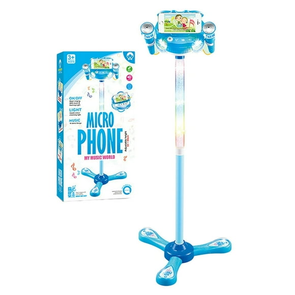 KEINXS Kids Toddler Microphone with Stand Musical Singing Toy for Fun Sound Effects Karaoke Entertainment for Kids with Music & Lights for Girls Boys