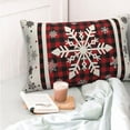 thumbnail image 2 of Christmas Pillow Covers 12x20 Set of 2 Winter Red Black Buffalo Plaid Snowflake Pillow Cases Outdoor Christmas Decorations Throw Pillows Linen Xmas Lumbar Cushion Covers for Couch Home Decor, 2 of 7