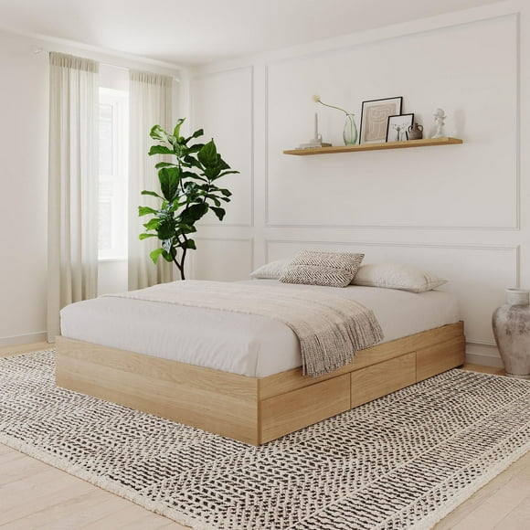 Nexera Nordik 3 Drawer Storage Bed Natural Maple