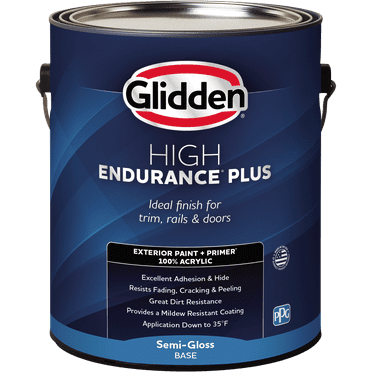 Glidden HEP Semi-Gloss Exterior Paint   Primer, Medium Base, 1 Gallon