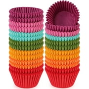 Rainbow Mini Cupcake Liners Colorful Muffin Baking Cups 350-Count, Odorless, Upgraded & Food Grade Grease-Proof Paper