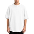 thumbnail image 2 of JOANKDMI Oversized T-Shirts for Men Quarter Zip Short Sleeve Pullover Tops Mock Neck Loose Fit Casual Streetwear Athletic Workout Gym Lightweight Activewear Tee, M-5XL, 2 of 9