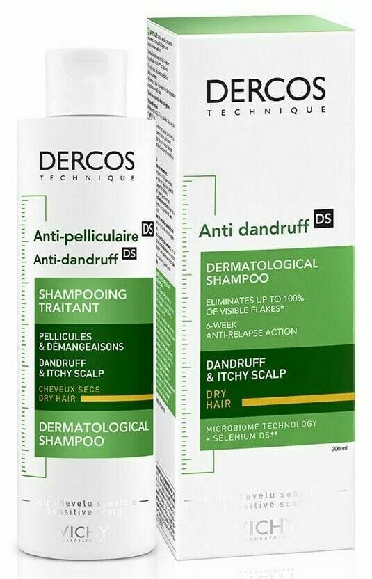Koning Lear beginnen mannetje Vichy Dercos Anti-Dandruff DS Shampoo for Dry Hair 200ml, 6.76oz -  Walmart.com
