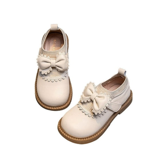 LNMQLPDBS Kid Shoes Comfort Non-Slip Dress Shoes Match with School Uniform Flower Girl Bowknot Decoration Princess Shoes Size 9 Toddler Shoes Girls Communion Wedding Sock Shoes for Baby Girl