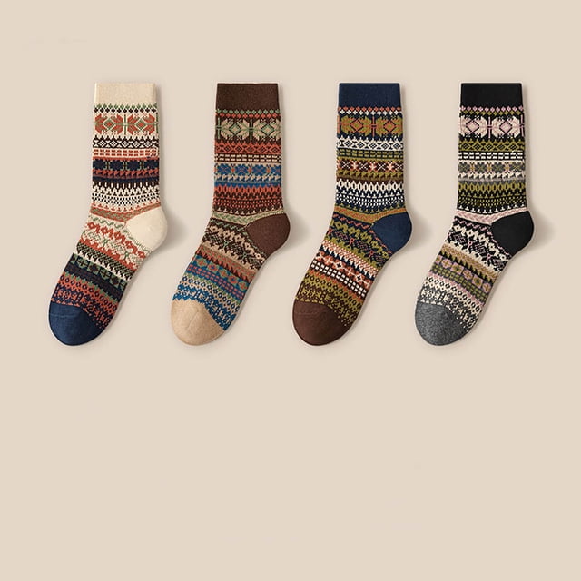 Roncen Wool Socks - Vintage Winter Warm Wool Socks for Women, Soft Cozy Thick Knit Boots Sock Gifts for Women Men