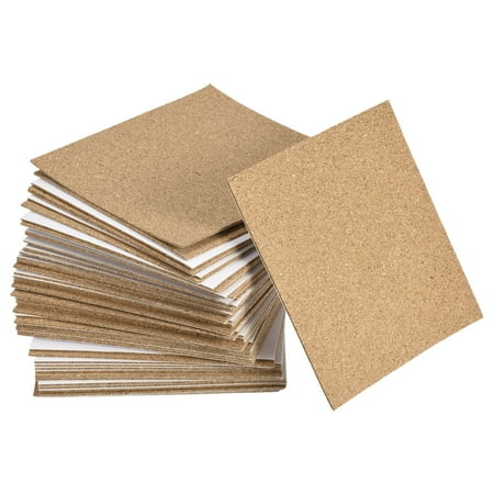 Uxcell 60pcs Hexagon Cork Coasters 100x85mm - Adhesive Backed DIY Cup Mats