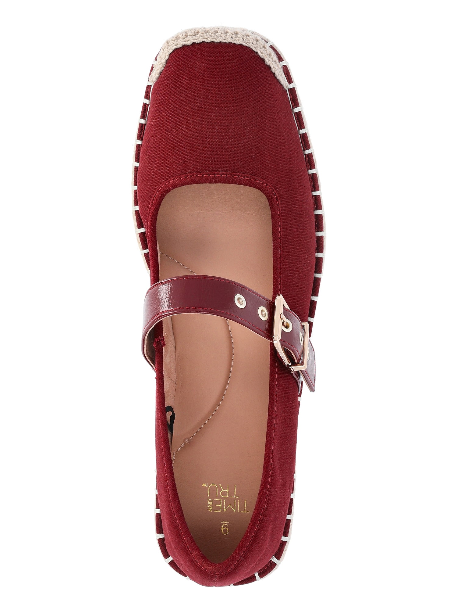 Time and Tru Women's Espadrille Mary Jane Flats