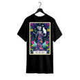thumbnail image 1 of Camiseta vintage gráfica [Llegada rápida] Camiseta blanca con diseño de gato esqueleto y carta del tarot para hombre y mujer, 1 of 6