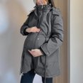 thumbnail image 3 of Maternity 3 in 1 Winter Coat 2025 Quilted Lined Hooded Puffer Down Jacket Parka Warm Thicken with Pockets, 3 of 6