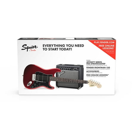 Fender Squier Affinity Series Stratocaster HSS Electric Guitar Pack with Frontman 15G Amp - Apple (Best Fender Stratocaster For Blues)