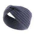 thumbnail image 3 of Tittly Headbands for Women Head Scarf Women Knitted Headband Stylish Warm Knitted Headband In Solid Color Fascinators Hats Head Scarf Dark Gray One Size, 3 of 3
