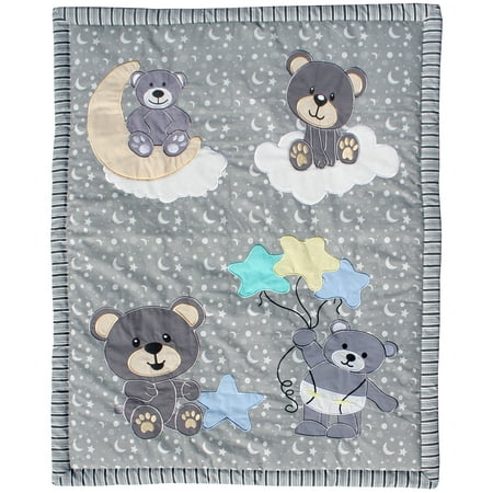 Babyfad Teddy Bear Grey 10 Piece Crib Bedding Set Walmart Canada