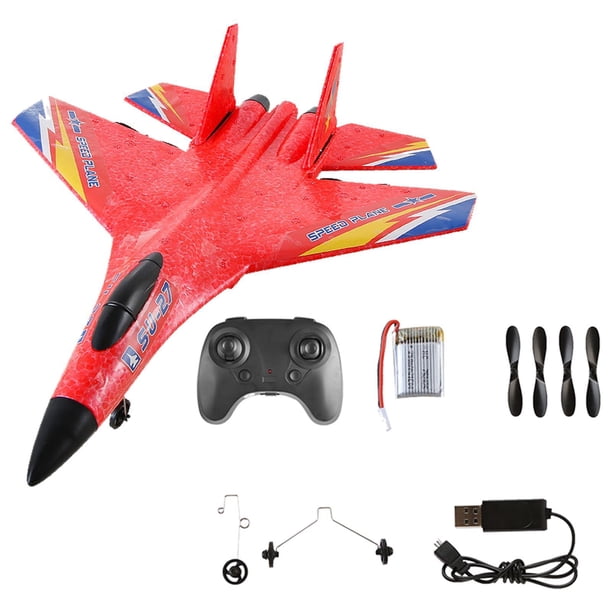 Tholdsy SU-27 EPP Foam RC Airplane Drone RTF 2CH Modelo de avión Juguetes para principiantes Juegos de césped SU32-Rojo