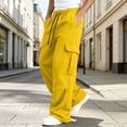 thumbnail image 2 of Dresfit Cargo Sweatpants Mens Baggy Drawstring Sweatpant Fall Winter Loose Fit Travel Big and Tall Carpenter Pants Lightweight Elastic Waist Lounge Trousers M, 2 of 8