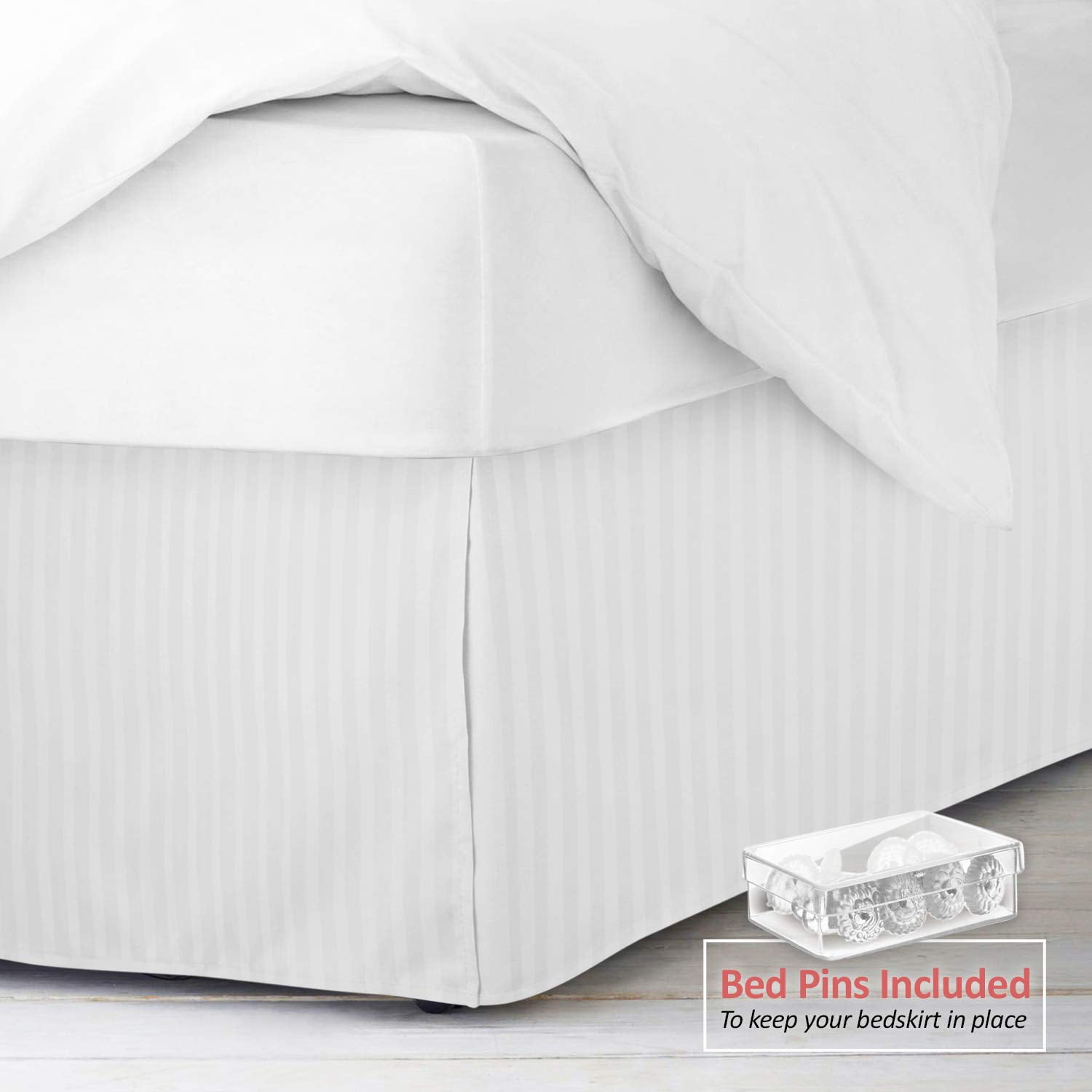Details about   1000 TC Egyptian Cotton 1 PC Pinch Pleated Bed Skirt Double Size & Solid Color 