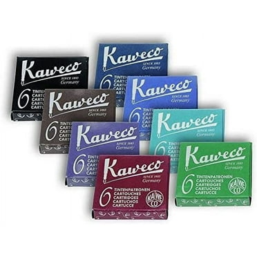 Kaweco Fountain Pen Ink Cartridges 8 colors, 6 Per Color, 48 Ink Total