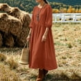 thumbnail image 6 of Aimik Women's 3/4 Sleeve Maxi Dress Crew Neck Loose Fitting Boho Long Dress with Pockets Summer Dresses for Women, 6 of 6