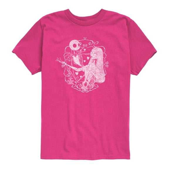 The Nightmare Before Christmas - Jack And Sally Valentine - Youth Boys Short Sleeve Graphic T-Shirt