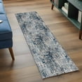 thumbnail image 4 of Navy Blue Grey Washable Runner Rugs 2'x6', Abstract Modern Boho Mottled Vintage Low Pile Throw Entryway Rug Non-Slip Sturdy Edge Binding Carpet for Indoor Bedside Entrance Bedside, 4 of 9