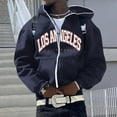 thumbnail image 2 of adviicd Men Hoodie Sweatshirts Zip Front Long Sleeve Lightweight Tops Dark Blue,L, 2 of 5