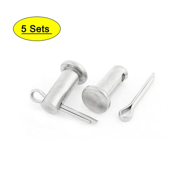M8x20mm Flat Head 304 Stainless Steel Clevis Pins 5 Sets