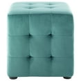 thumbnail image 3 of Contemporary Modern Urban Designer Living Room Lounge Club Lobby Accent Chair Ottoman, Velvet Fabric, Aqua Blue, 3 of 5