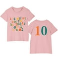thumbnail image 2 of Zwiiyzr Toddler Kids Boys Girls Birthday Shirt 3Th 4Th 5Th 6Th 7Th 8Th 9Th 10Th Year Old Print T-Shirt Fashion Round Neck Print Short Sleeve Tops 3-10Y Pink, 2 of 9