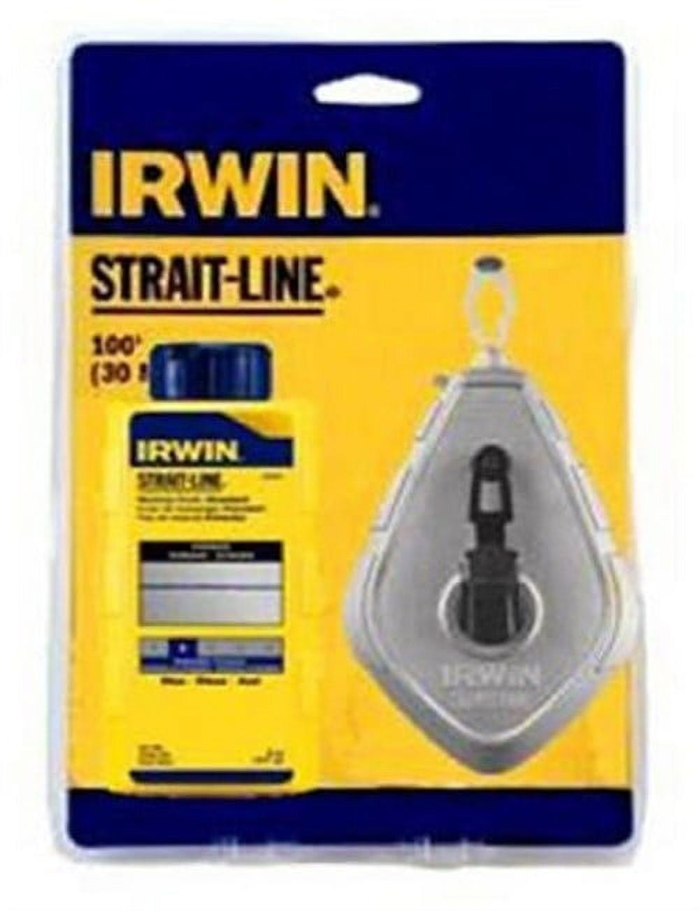 IRWIN Tools STRAIT-LINE 64499 Aluminum Refillable Chalk Line Reel with  4-Ounce Chalk, 100-foot, Blue 64499 