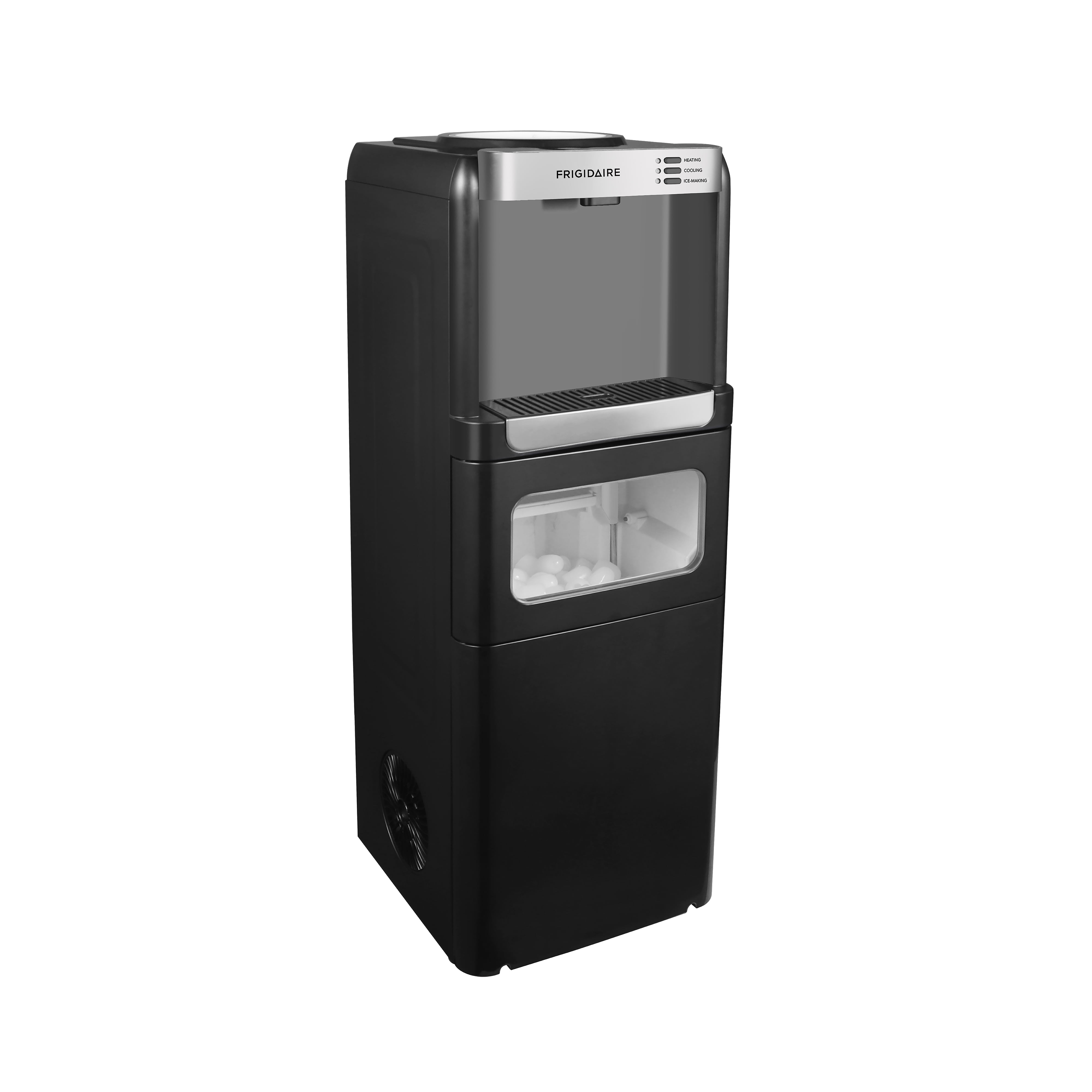 Frigidaire 3-in-1 Water Cooler Dispenser with Built-in Ice Maker – Hot & Cold, 5 Gallon, Black