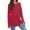 27#Hot Pink, variant on Women's Casual Long Sleeve Tops Crew Neck Round Hem Loose T-Shirts Tunic Tops with Thumb Holes Light Purple L