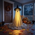 thumbnail image 5 of DAMAI 2PCS Light Up Standing Ghost Decorations,Freestanding Glowing Ghost Figurine With Witch Hat and Adjustable Telescopic Pole,Battery‑Powered Ornament For Porch Yard Garden Lawn Party Display, 5 of 5