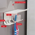 thumbnail image 2 of 2X Toothbrush Holder Wall Mount Magic Sticker Bathroom Family Tooth Brush Set Wall Stand Toothpaste Placed Holder, 2 of 6
