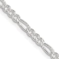 thumbnail image 3 of Sterling Silver 3mm Pavé Flat Figaro Chain Necklace Size 26, 3 of 4