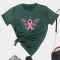thumbnail image 1 of TIMIFIS Chandails de Sensibilisation au Cancer du Sein pour Femmes Été Ample Imprimé T-Shirt à Col Rond Manches Courtes Blouse Décontractée Automne/hiver, 1 of 5