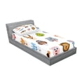 thumbnail image 2 of Ambesonne Colorful Fitted Sheet & Pillow Sham Set, Comic Koala Fox Faces, Twin, Multi, 2 of 2