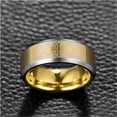 thumbnail image 3 of JQUEEN Men's 8mm Cross Pattern Tungsten Wedding Rings Golden Ring Size 7-12, 3 of 5