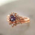 thumbnail image 6 of Womens Rose Gold Plated Diamond Inlaid Geometric Engagement Ring Copper Jewelry Elegant Gift For Anniversary Gift, 6 of 8