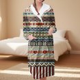 thumbnail image 2 of Women's Fleece Plush Robe Long Warm Plush Bathrobe Loungewear Jacket Printed Comfort Robe, 2 of 5