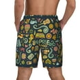 thumbnail image 4 of Daiia Colorful Hippie Mens Swim Trunks Swim Shorts Quick Dry Swim Shorts with Mesh Lining Pockets-Medium, 4 of 9