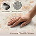 thumbnail image 6 of ODIKA 4'x6' Washable Area Rug Cream Vintage Beige Ornamental Distressed Motif Neutral Tone for Dorm Room, Small Living Stain Resistant Low Profile, Easy Care, 6 of 7