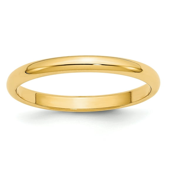 14k Yellow Gold 2.5mm Half Round Band Size 7