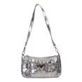 thumbnail image 1 of Y2k Patrón PU Corazón Hebilla Hot Girl Hombro Axila Bolso 8352 (Plata) Plata, 1 of 9