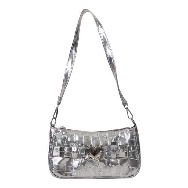 Bolsa De Hombro Para Axilas Bolsos de hombro para mujer PU Y2k Bolso para axilas Bolsos de mano de moda para mujer (Plata) Ehuebsd Para Estrenar