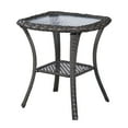 thumbnail image 6 of Gymojoy Patio Wicker Rattan Side Table Outdoor SquareTempered Glass Top End Table with Storage, Gray, 6 of 8