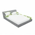 thumbnail image 3 of Ambesonne Tree Fitted Sheet & Pillow Sham Set, Fresh Branch with Leaves, Twin, White Green, 3 of 3