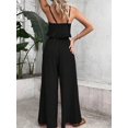 thumbnail image 6 of Women'S 2 Piece Outfits Sleeveless Tie Front Crop Top Wide Leg Pants Set, 6 of 7